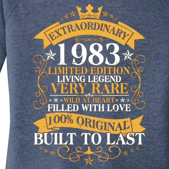 Extraordinary 1983 Limited Edition Built To Last 40th Birthday Women's Perfect Tri Tunic Long Sleeve Shirt