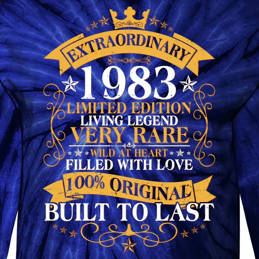 Extraordinary 1983 Limited Edition Built To Last 40th Birthday Tie-Dye Long Sleeve Shirt