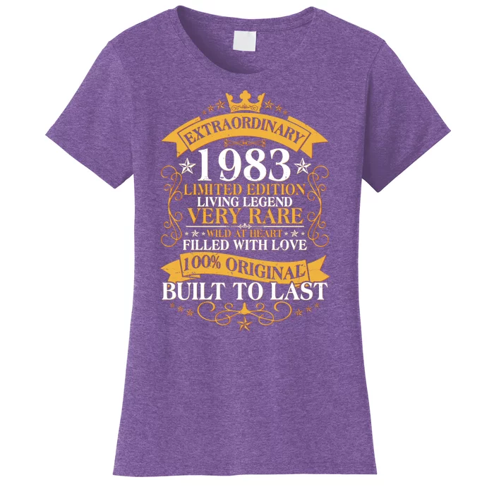 Extraordinary 1983 Limited Edition Built To Last 40th Birthday Women's T-Shirt