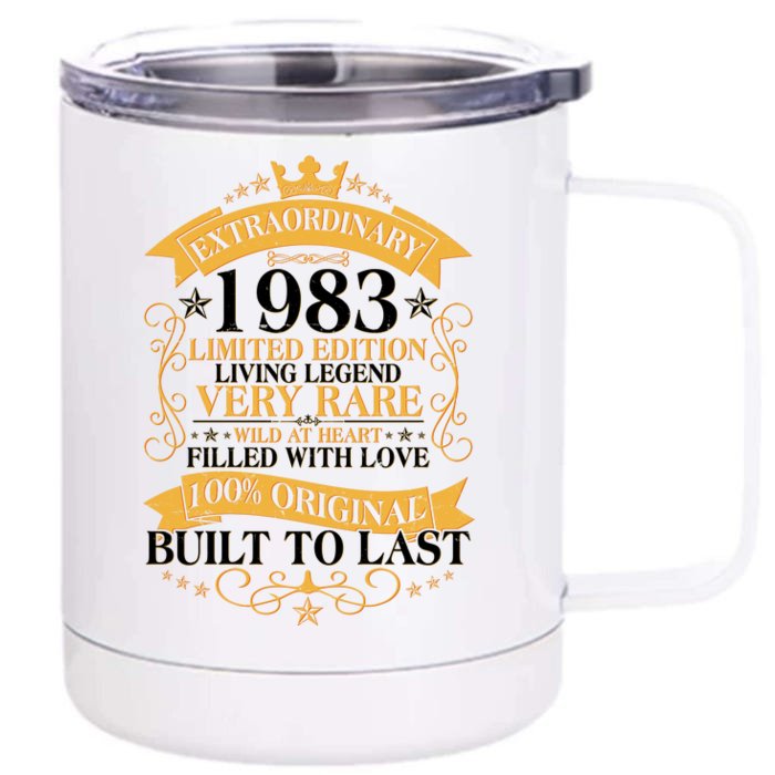 Extraordinary 1983 Limited Edition Built To Last 40th Birthday Front & Back 12oz Stainless Steel Tumbler Cup