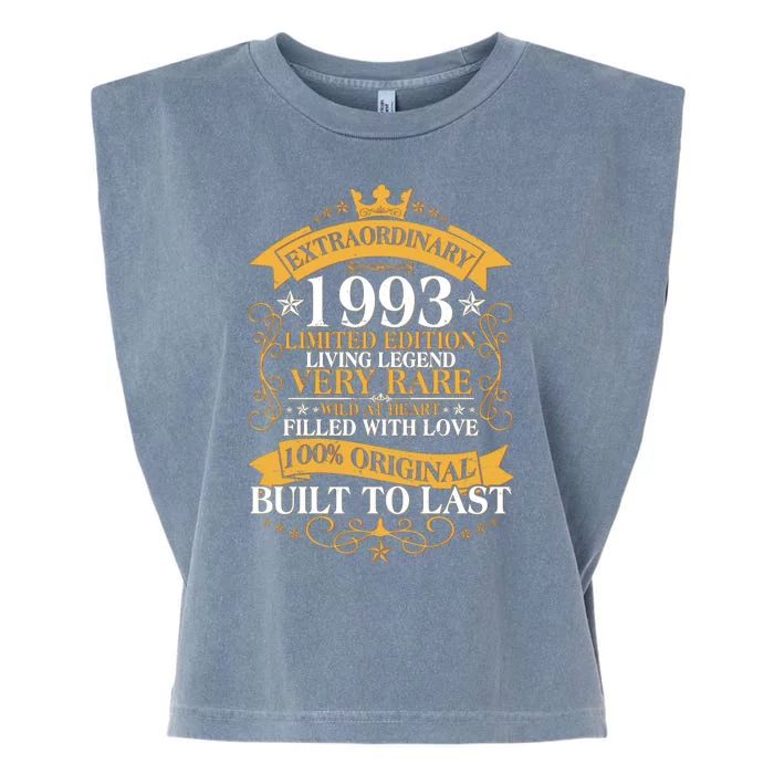 Extraordinary 1993 Limited Edition Built To Last 30th Birthday Garment-Dyed Women's Muscle Tee