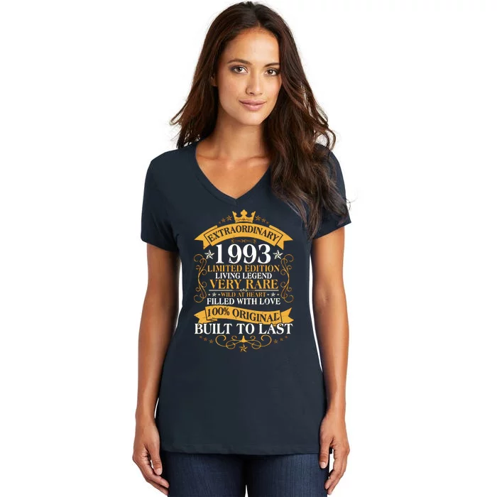 Extraordinary 1993 Limited Edition Built To Last 30th Birthday Women's V-Neck T-Shirt