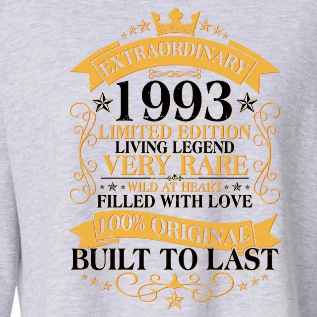 Extraordinary 1993 Limited Edition Built To Last 30th Birthday Cropped Pullover Crew