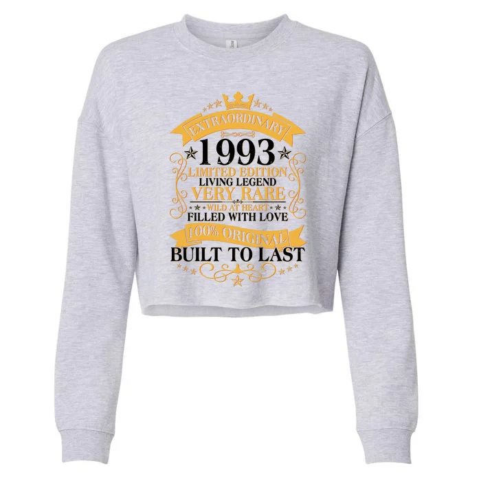 Extraordinary 1993 Limited Edition Built To Last 30th Birthday Cropped Pullover Crew