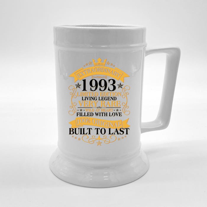 Extraordinary 1993 Limited Edition Built To Last 30th Birthday Front & Back Beer Stein