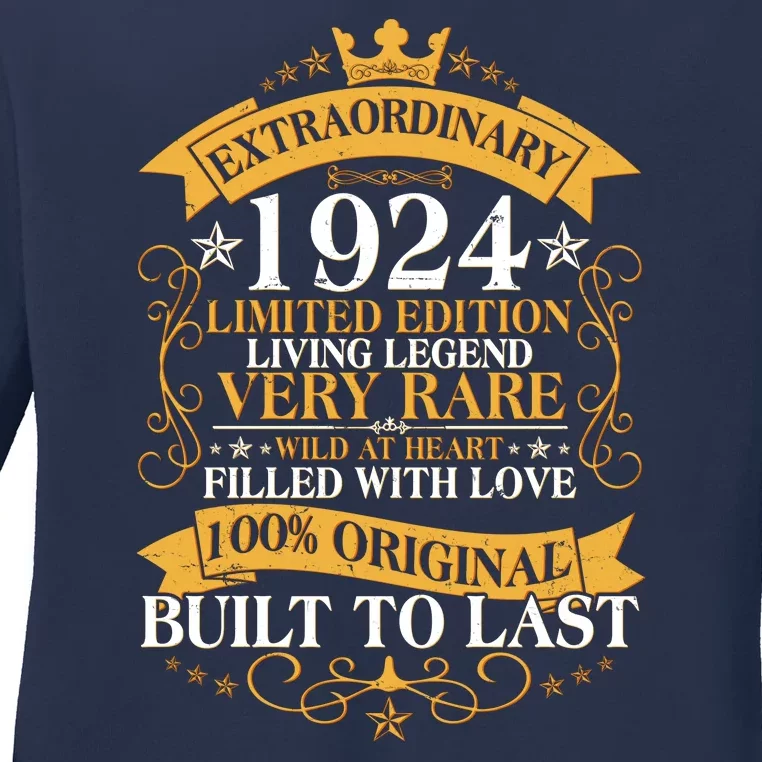 Extraordinary 1924 Limited Edition Built To Last 100th Birthday Ladies Long Sleeve Shirt