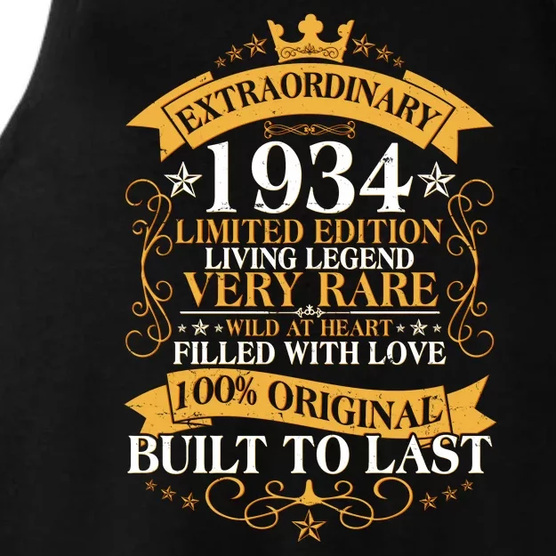 Extraordinary 1934 Limited Edition Built To Last 90th Birthday Ladies Tri-Blend Wicking Tank