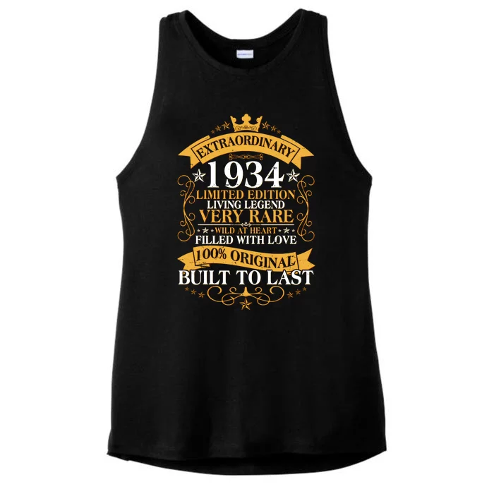 Extraordinary 1934 Limited Edition Built To Last 90th Birthday Ladies Tri-Blend Wicking Tank