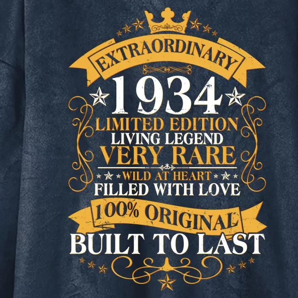 Extraordinary 1934 Limited Edition Built To Last 90th Birthday Hooded Wearable Blanket