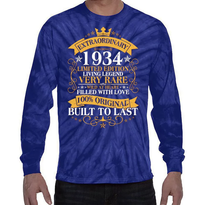 Extraordinary 1934 Limited Edition Built To Last 90th Birthday Tie-Dye Long Sleeve Shirt