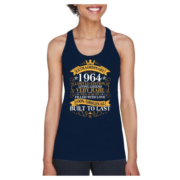 Extraordinary 1964 Limited Edition Built To Last 60th Birthday Women's Racerback Tank