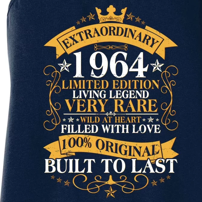 Extraordinary 1964 Limited Edition Built To Last 60th Birthday Women's Racerback Tank