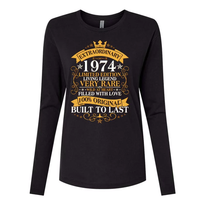 Extraordinary 1974 Limited Edition Built To Last 50th Birthday Womens Cotton Relaxed Long Sleeve T-Shirt