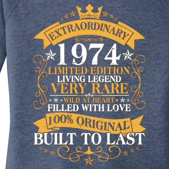 Extraordinary 1974 Limited Edition Built To Last 50th Birthday Women's Perfect Tri Tunic Long Sleeve Shirt