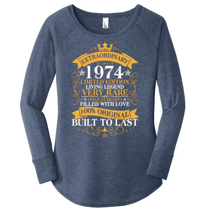 Extraordinary 1974 Limited Edition Built To Last 50th Birthday Women's Perfect Tri Tunic Long Sleeve Shirt