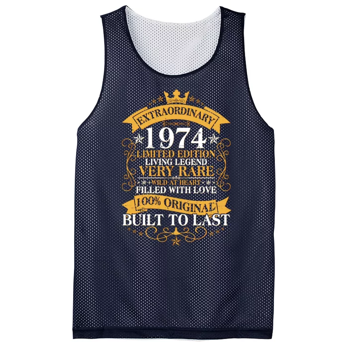 Extraordinary 1974 Limited Edition Built To Last 50th Birthday Mesh Reversible Basketball Jersey Tank