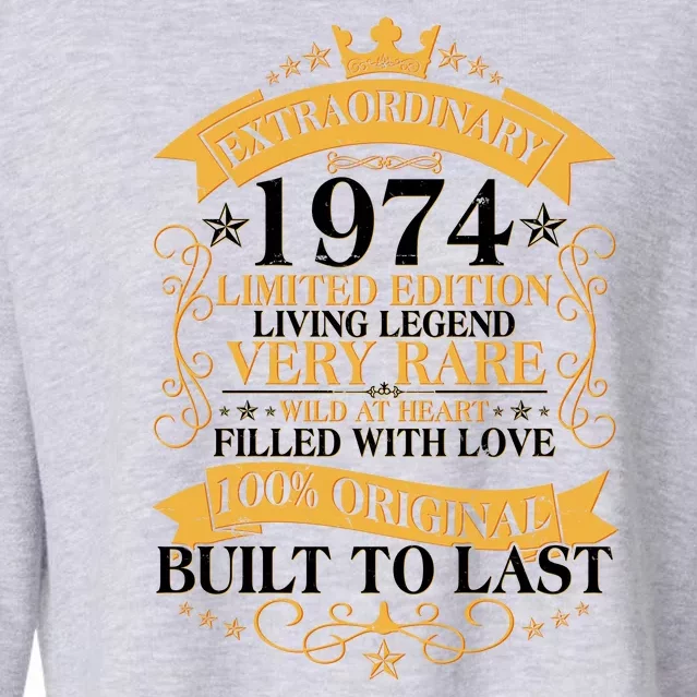 Extraordinary 1974 Limited Edition Built To Last 50th Birthday Cropped Pullover Crew