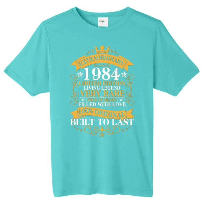 Extraordinary 1984 Limited Edition Built To Last 40th Birthday ChromaSoft Performance T-Shirt