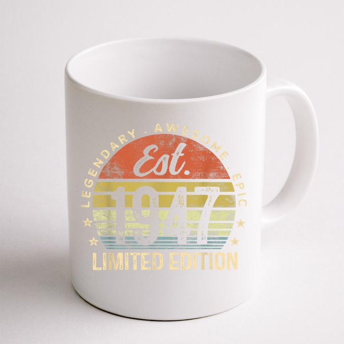 Est 1947 Limited Edition 76th Birthday Gifts 76 Year Old Front & Back Coffee Mug