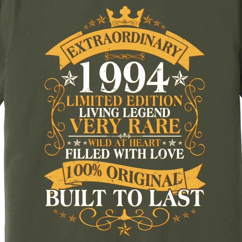 Extraordinary 1994 Limited Edition Built To Last 30th Birthday Premium T-Shirt