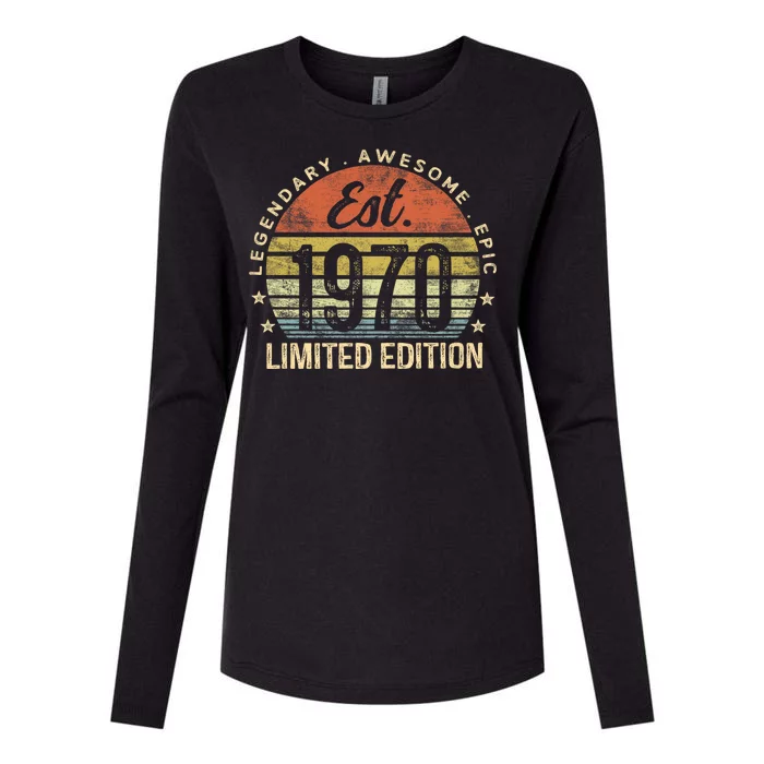 Est 1970 Limited Edition 54th Birthday Vintage 54 Year Old Born In 1970 Establ Womens Cotton Relaxed Long Sleeve T-Shirt