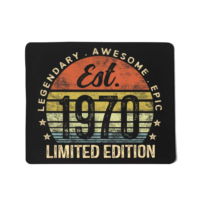 Est 1970 Limited Edition 54th Birthday Vintage 54 Year Old Born In 1970 Establ Mousepad