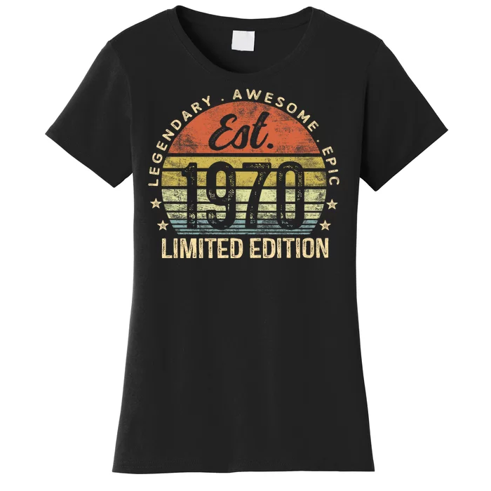 Est 1970 Limited Edition 54th Birthday Vintage 54 Year Old Born In 1970 Establ Women's T-Shirt