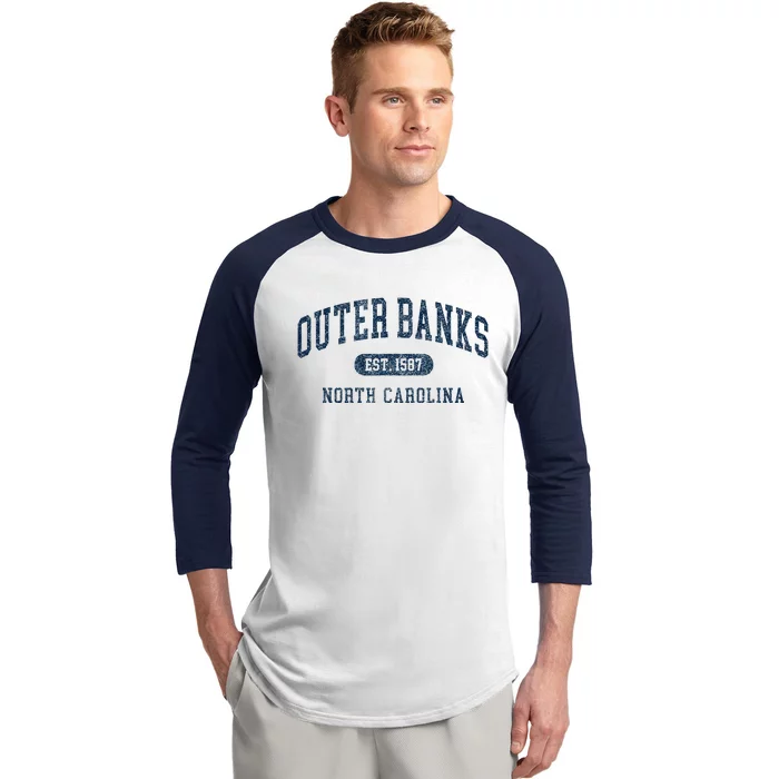 Est 1587 Obx North Carolina Nc Baseball Sleeve Shirt