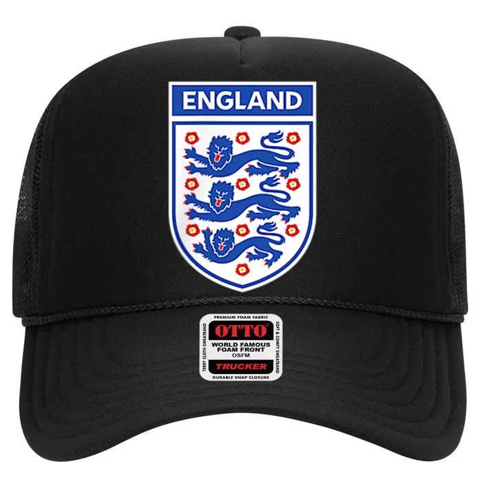 England 1982 Soccer Team Jersey British Three Heraldic Lions High Crown Mesh Trucker Hat