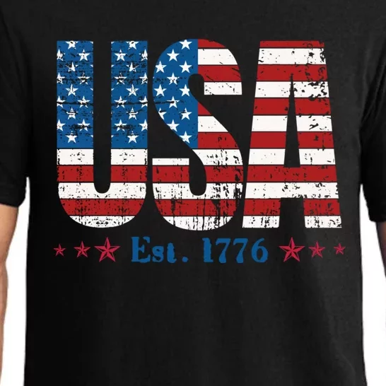 Est 1776 USA Patriotic American Flag Pajama Set