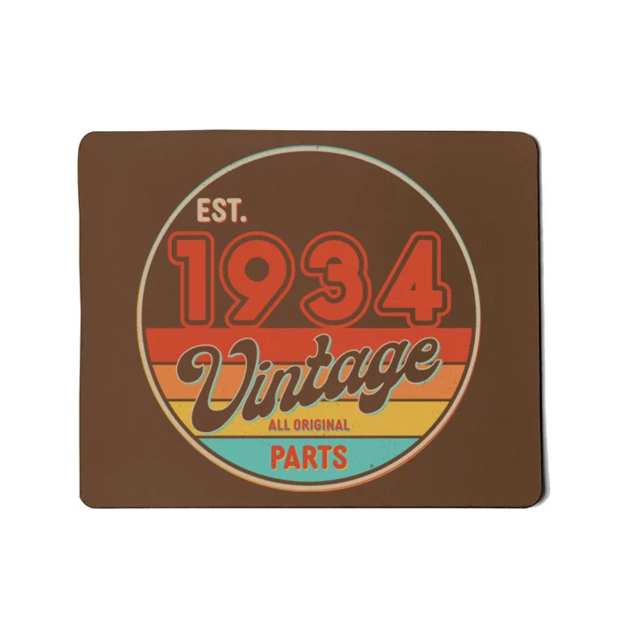 Est 1934 Vintage All Original Parts 90th Birthday Emblem Mousepad