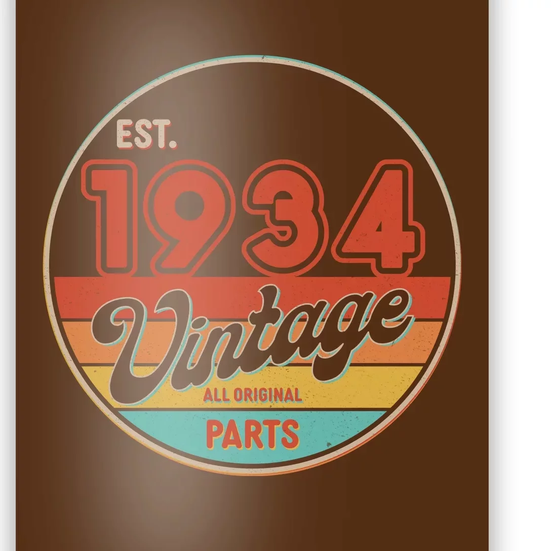 Est 1934 Vintage All Original Parts 90th Birthday Emblem Poster