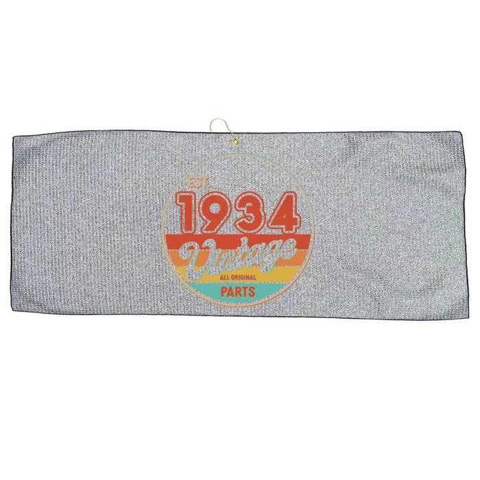 Est 1934 Vintage All Original Parts 90th Birthday Emblem Large Microfiber Waffle Golf Towel