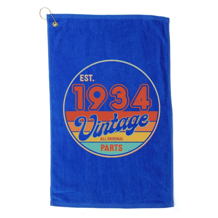 Est 1934 Vintage All Original Parts 90th Birthday Emblem Platinum Collection Golf Towel