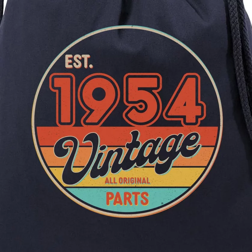 Est 1954 Vintage All Original Parts 70th Birthday Emblem Drawstring Bag