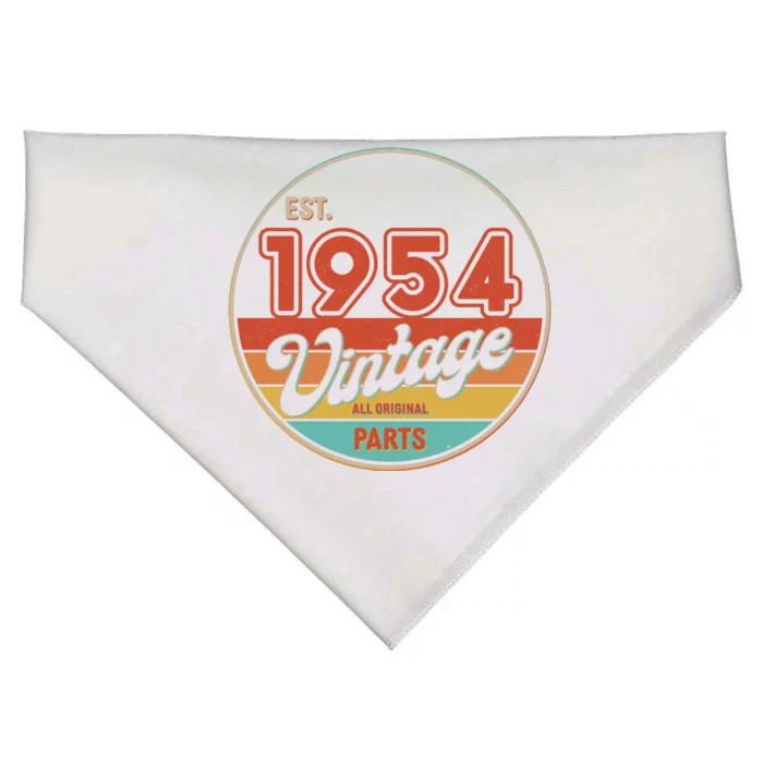 Est 1954 Vintage All Original Parts 70th Birthday Emblem USA-Made Doggie Bandana