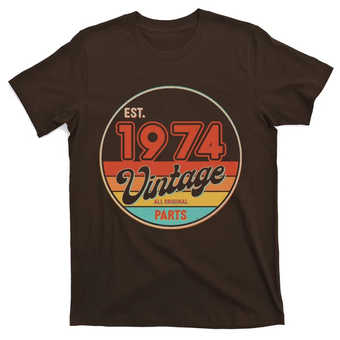 Est 1974 Vintage All Original Parts 50th Birthday Emblem T-Shirt