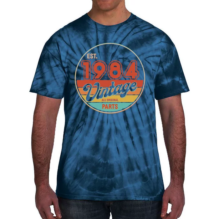 Est 1984 Vintage All Original Parts 40th Birthday Emblem Tie-Dye T-Shirt