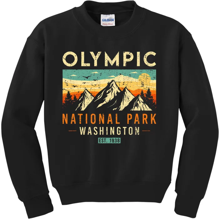 Est 1938 Washington Retro National Park Kids Sweatshirt