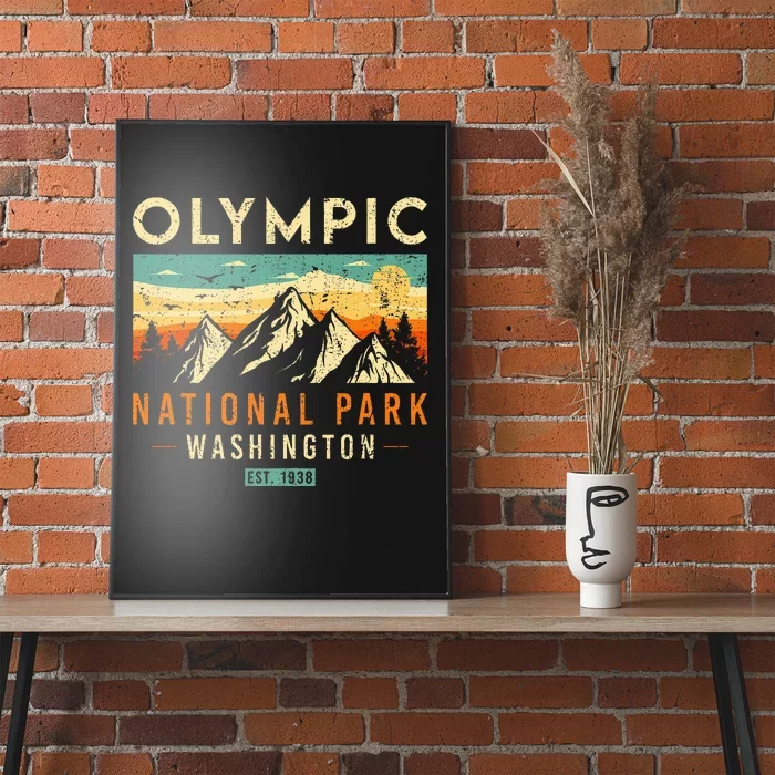 Est 1938 Washington Retro National Park Poster