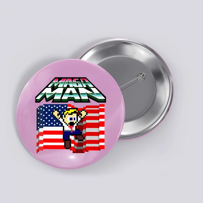 Election 2024 American Flag Maga Man Button