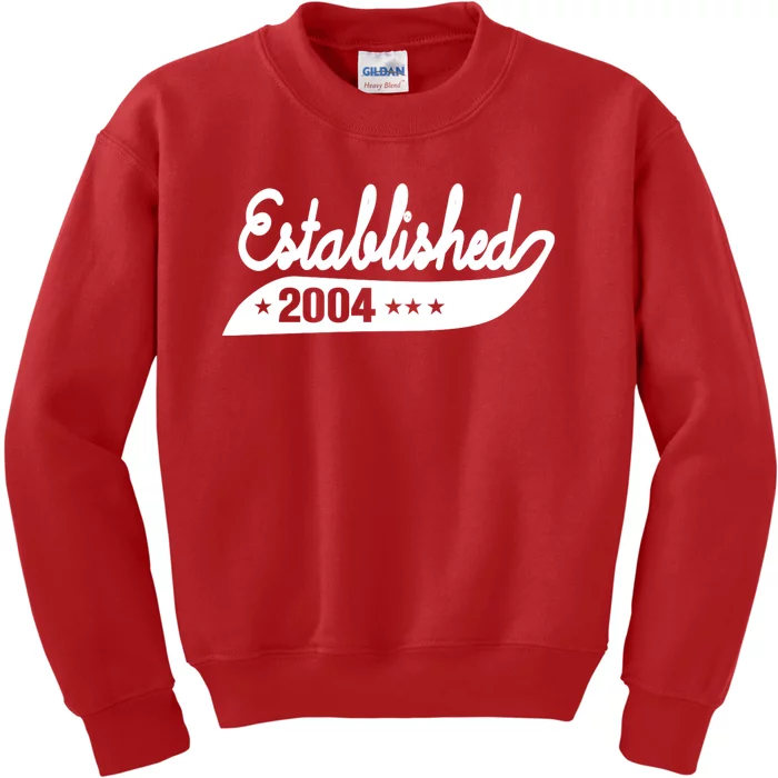 Established 2004 Funny Birthday Gift Ideas Kids Sweatshirt