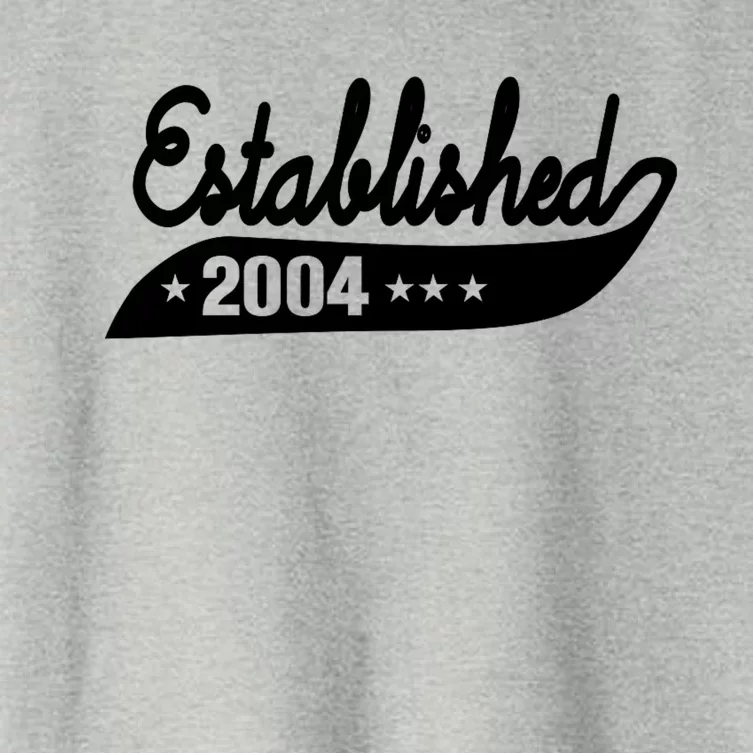 Established 2004 Funny Birthday Gift Ideas Women's Crop Top Tee