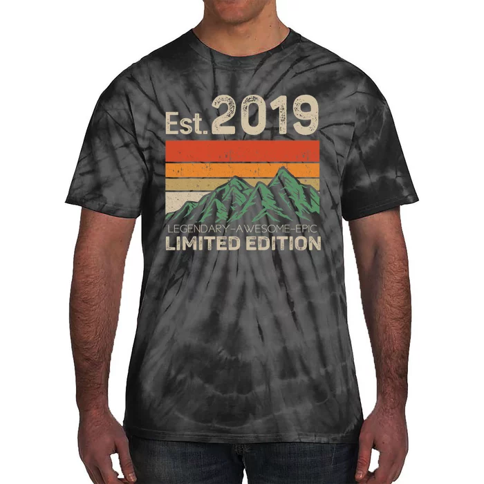 Est 2019 Legendary Awesome Epic Limited Edition 4th Birthday Tie-Dye T-Shirt