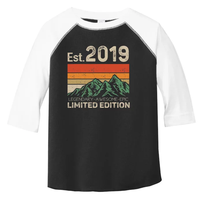 Est 2019 Legendary Awesome Epic Limited Edition 4th Birthday Toddler Fine Jersey T-Shirt