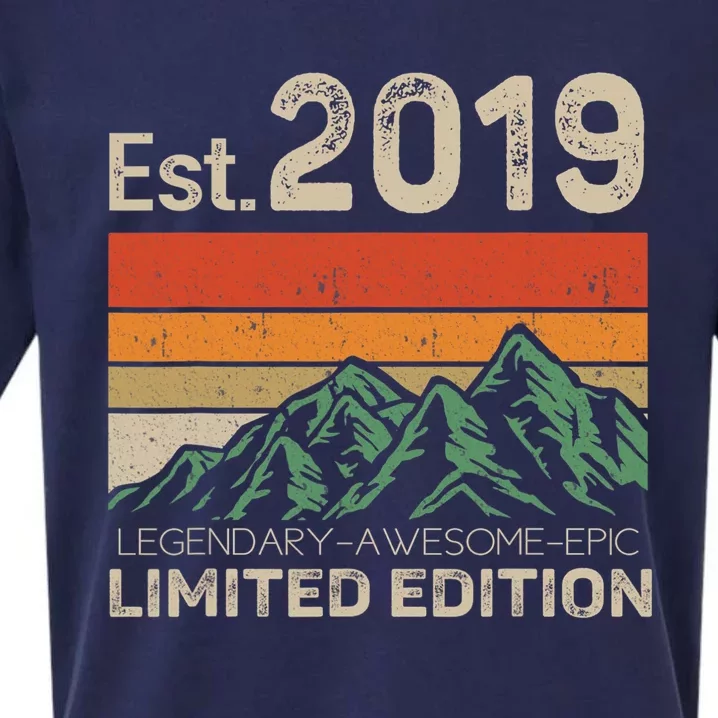 Est 2019 Legendary Awesome Epic Limited Edition 4th Birthday Sueded Cloud Jersey T-Shirt