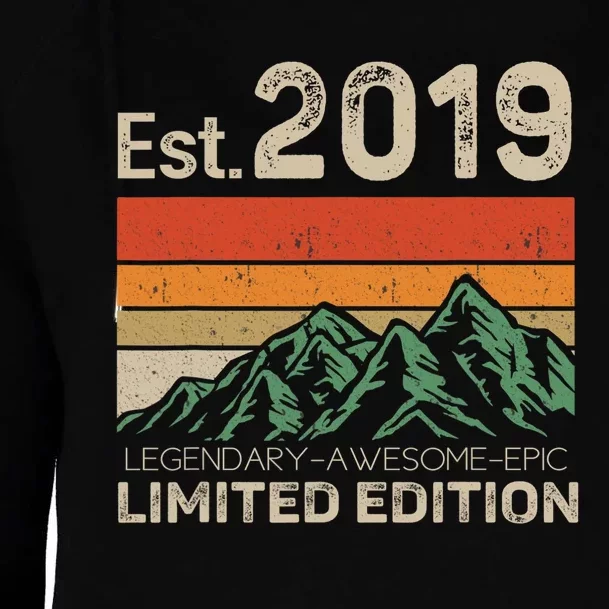 Est 2019 Legendary Awesome Epic Limited Edition 4th Birthday Womens Funnel Neck Pullover Hood