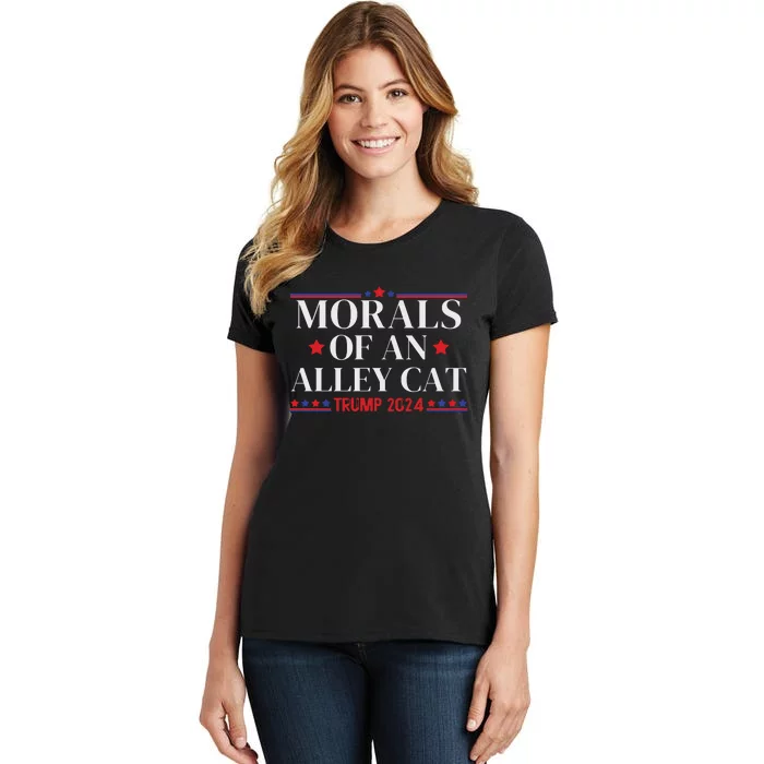 Election 2024 Morals Of An Alley Cat Political Debate Take America Back Maga Women's T-Shirt