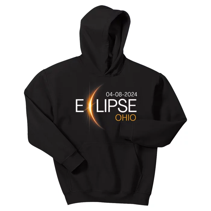 Eclipse 2024 Ohio Solar Totality Eclipse Ohio Solar 2024 Kids Hoodie