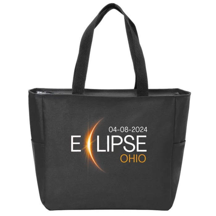 Eclipse 2024 Ohio Solar Totality Eclipse Ohio Solar 2024 Zip Tote Bag